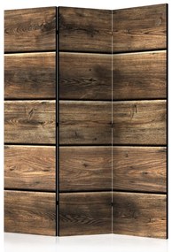 Paravento separè Composizione Boschiva - texture elegante di tavole di legno scuro