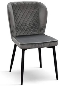 OURANOS - sedia moderna in velluto cm 43 x 48 x 84 h