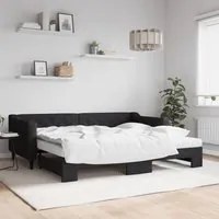 Divano Letto Estraibile con Materassi Nero 90x200 cm in Tessutocod mxl 83170