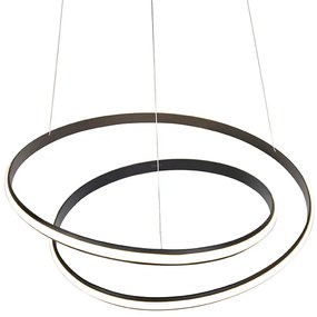 Lampada a sospensione moderna nera 74 cm con LED - Rowan