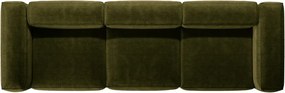 Divano verde con rivestimento in velluto a coste 364 cm Bergamo – Cosmopolitan Design