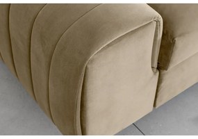 Divano marrone chiaro allungabile e rivestimento in velluto 261 cm Laurence – ELTAP