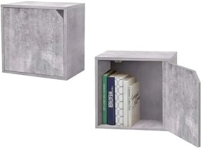 cubo impilabile con chiusura 35x29x35cm cemento