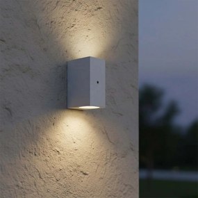 Applique Rettangolare 2xGU10 con Sensore Crepuscolare IP65 - Bianco