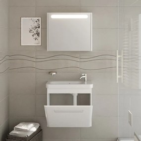 Kamalu - Mobiletto bagno 60 cm profondità ridotta colore bianco | LAC-IRIS-60-B