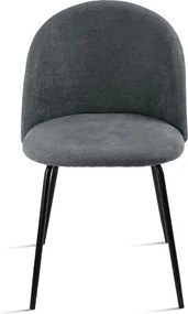 Sedia da pranzo in tessuto Grigio Scuro e gambe metallo Nero - KAREN 2 sedie