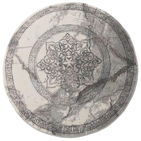 Tappeto rotondo grigio con mandala Larghezza: 80 cm | Lunghezza: 80 cm