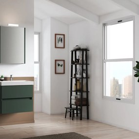 Specchio Contenitore Con Illuminazione Akira laccato opaco verde foresta L 51.5 x H 70 x P 15.5 cm