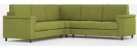 Divano Angolare 5 Posti 226x226x85 cm Marrak in Tessuto Verde