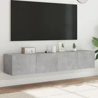 Mobili TV a Parete con Luci LED 2pz Grigio Cemento 80x35x31 cmcod mxl 110170