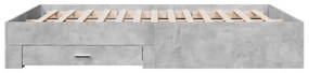 Giroletto cassetti grigio cemento 160x200 cm legno multistrato