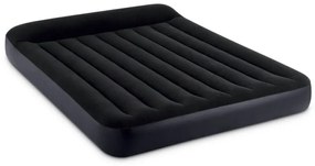 64150ND - Materasso Gonfiabile Dura-Beam Pillow Rest Matrimoniale con Pompa Elettrica Incorporata, pvc, Nero, 152x203x25 cm - Intex