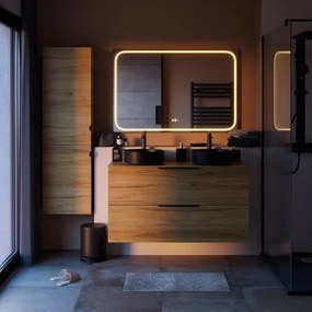 Specchio Remix con illuminazione integrata bagno rettangolare SENSEA L 120 x H 80 x P 3 cm grigio