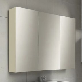 Specchio contenitore bagno a 3 ante 80xh60 cm in legno Tortora Opaco
