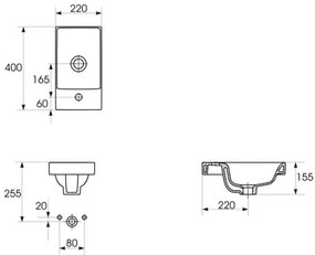 Cersanit S801-218-DSM - Mobile da bagno con lavabo MODUO SLIM 40 cm, bianco lucido
