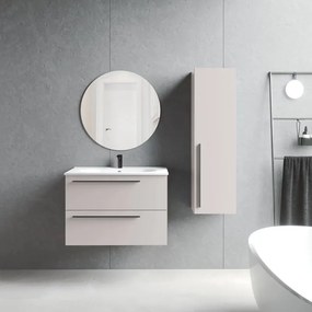 Mobile da bagno sospeso sotto lavabo L 80 x H 55 x P 45 cm Beige Greige, 2 cassetti VISOBATH Mia