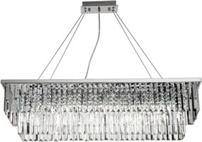 Lampadario sospensione DAIQUIRI a 8 Luci in metallo 100 cm con decorazioni in cristallo