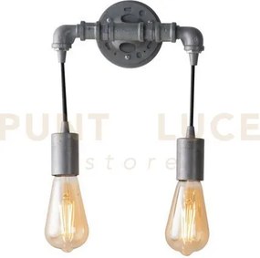 Applique a parete a parete amarcord zincata 2 luci attacco e27 23x8...