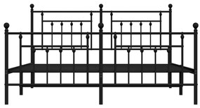 Giroletto con Testiera e Pediera Metallo Nero 183x213 cm