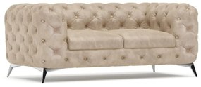 Divano beige con rivestimento in velluto 185 cm Chelsea – Ropez