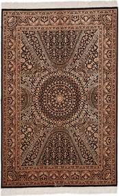 Ghom Tappeto 150 x 100 Nero (Iran) Annodato A Mano