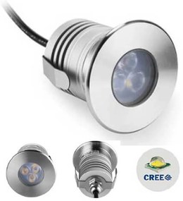 Faretto LED 3W IP68 per Piscine e Fontane Tondo Professional Colore Bianco Freddo 6.000K