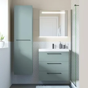 Mobile da bagno sotto lavabo SENSEA Remix verde laminato opaco L 75 x H 73 x P 46 cm 3 cassetti, lavabo non incluso