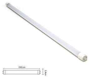 Tubo LED T8 150cm 25W serie Professional (alimentazione Bilaterale) - High CRI Colore  Bianco Naturale 4.000K