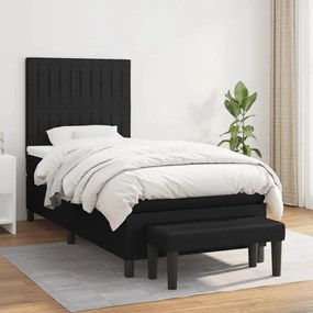 Giroletto A Molle Con Materasso Nero 90x190 Cm İn Tessuto /