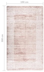 Tappeto Lavabile 190x300 cm Beige Antiscivolo