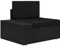 Divano ad Angolo Modulare Bracciolo Destro in Polyrattan Nero 49500