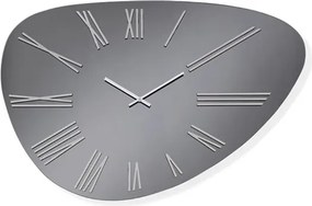 Orologio da parete DREW in cristallo Fumč e numeri Argento 58x78 cm