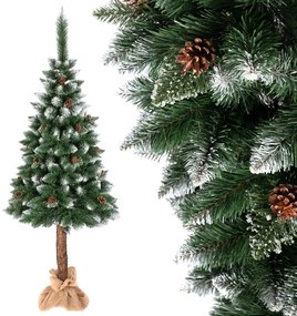 Albero di Natale su piolo con pigne e decorazioni 220 cm