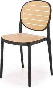Sedia in plastica K529 in legno naturale/nero