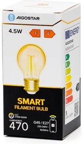 Lampadina LED dimmerabile FILAMENT G45 E27/4,5W/230V 2700-6500K Wi-Fi - Aigostar