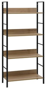 Scaffale Libri 4 Ripiani Rovere 60x27,6x124,5 Legno Multistrato /