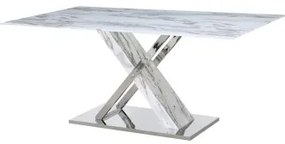 Tavolo da Pranzo DKD Home Decor Cristallo Argentato Grigio Acciaio Bianco 180 x 90 x 78 cm
