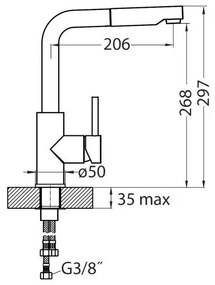 ALVEUS 1135365 - Rubinetto lavello con doccetta estraibile SARA 29,7 cm cromo lucido