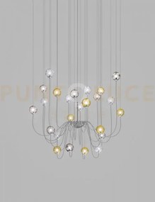 Puppet sospensione 24p multicolore 1 cromo lucido 24 luci attacco g9