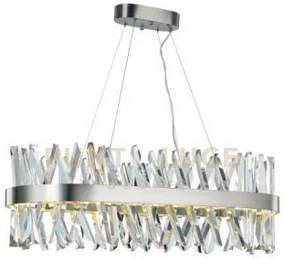 Lampada a sospensione ovale akasha, nichel satinato, led 90w 8100lm...