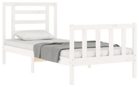 Giroletto con testiera bianco small single legno massello