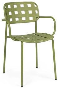 Sedie da esterno in set verdi in metallo 4 pz Clover – Bizzotto