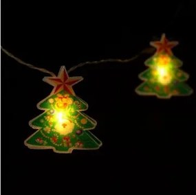 Catena LED 10xLED/2xAA 1,35 m bianco caldo per albero di Natale