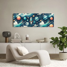 Quadro su tela – Cosmo con razzo e stelle