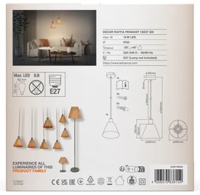 Ledvance - Lampadario a sospensione con filo DECOR RAFFIA 1xE27/15W/230V