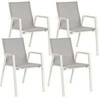 Set 4 Sedie da Giardino 56x61,5x88h cm con Braccioli Krion Lunar