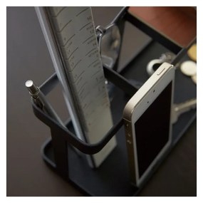 Supporto multifunzionale nero con dettaglio in legno di faggio Desk Bar Tower - YAMAZAKI