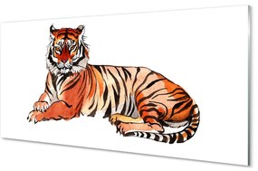 Quadro su vetro acrilico Tigre dipinta 100x50 cm