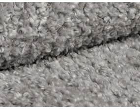 Poggiapiedi grigio chiaro con rivestimento in bouclé Dia – Micadoni