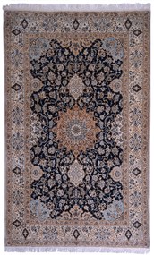 Nain Tappeto persiano 170x270 Blu (Iran) Annodato A Mano
